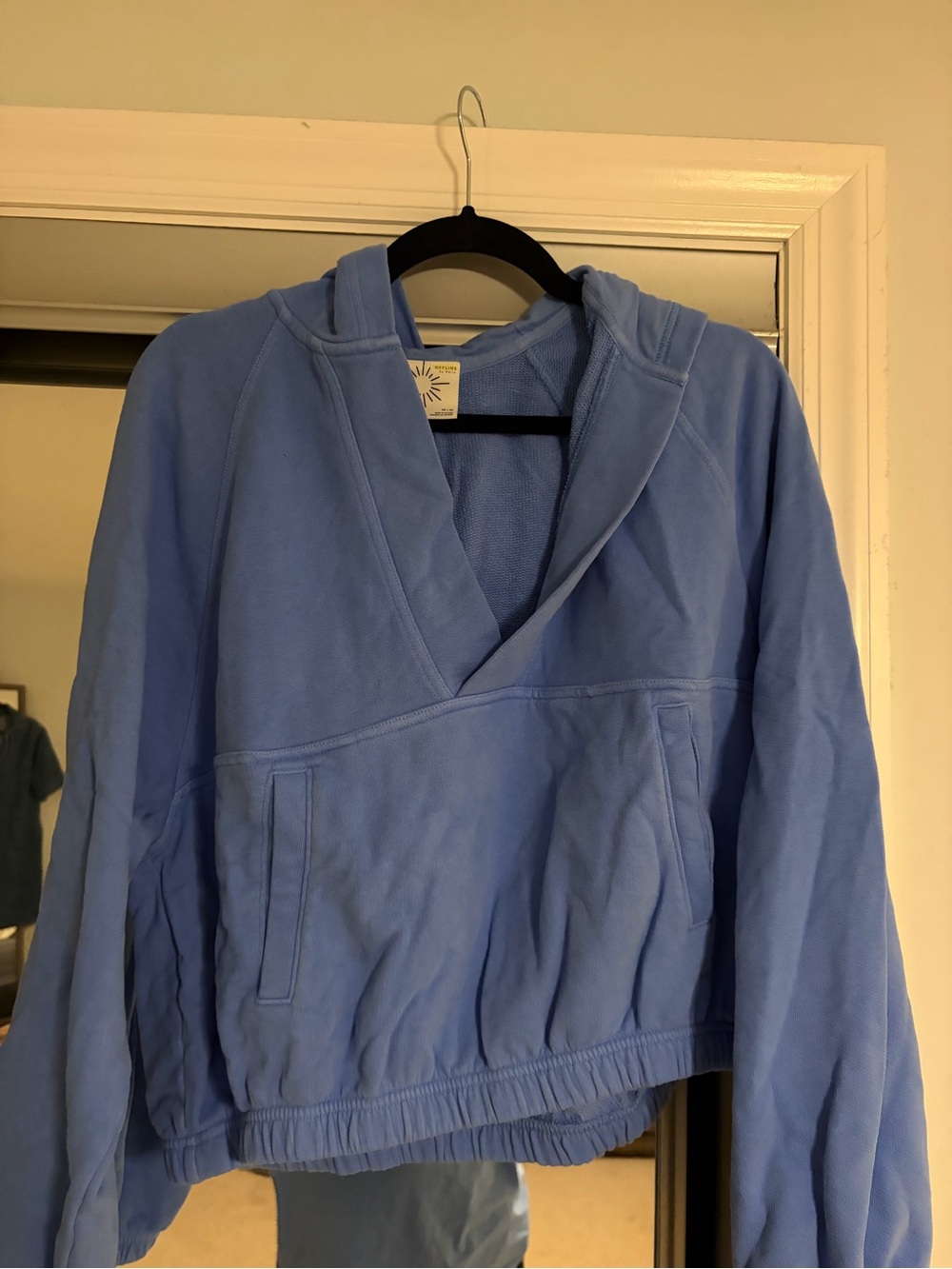 Light Blue Hooded Pullover Jacket